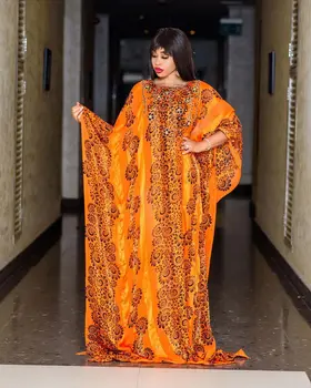  African Rochii Maxi pentru Femei Dashiki Plus Dimensiune Boubou Halat Africaine Femme Elegant Caftan Lung Șifon Rochie Africa de Haine