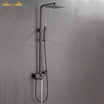  alama bronz mixer duș set caldă și rece perie de metal gri set de duș de perete bronz, de uz casnic precipitații 8 inch duș
