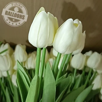  Alb Pu Mini Tulip Simulare De Flori De Nunta De Decorare Flori De Matase Decor Acasă Simulare False, Fabrica De Flori En-Gros