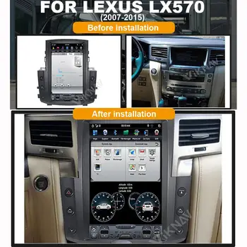  Android auto stereo radio, DVD player pentru Lexus LX570 2007-2015 ecran vertical navigare GPS multimedia player FM BT 13.6 inch