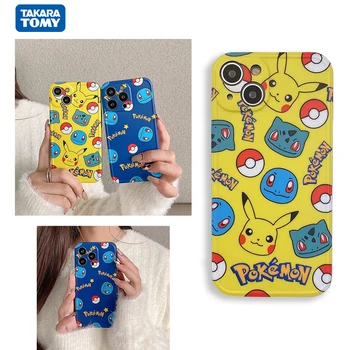  Anime Drăguț iPhone Caz pentru IPhone 13 13Pro 12 12Pro 11 11 Pro Max XR pentru Fete Pokemon Pikachu Squirtle Caz Moale Cupluri Cadou