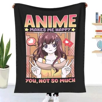  Anime drăguț Mă Face Fericit, Nu Atât de Mult Waifu Arunca Pătură tipărite canapea dormitor decorative pătură copii adult de Craciun