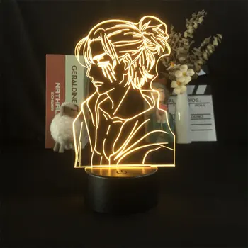  Anime Lumina Atac pe Titan 4 Eren Yeager Figura pentru Decor Dormitor Lumina de Noapte pentru Copii Cadou de Ziua Shingeki Nu Kyojin 3d Lampa