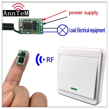  Anntem 433Mhz RF fără fir control de la distanță modulul electronic de blocare de control acces alimentare Mini comutator mic tip 86 controler de la distanță