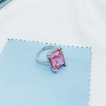  Argint 925 cu diamante roz piatră prețioasă inele de logodna pentru femei de moda inima design romantic brand de lux bijuterii
