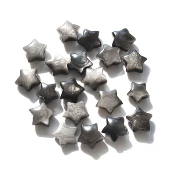  Argint naturale obsidian cristal mini star