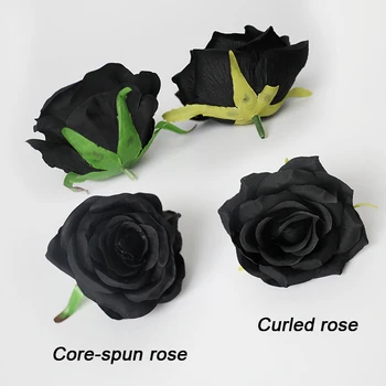  Artificiale Flori De Trandafir Negru Cap Buchet De Nunta Decor Acasă Fals Trandafiri Florale 7 Cap Buchet De Flori De Mătase Decor