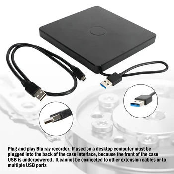  Artudatech Blu ray Writer Extern USB 3.0 DVD RW CD Writer Portabil cu Mașina Cititor de Scriitor