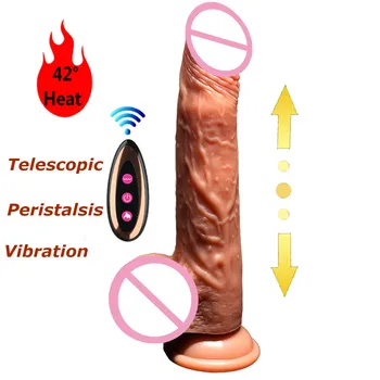  Automate Telescopice Peristaltismul Penis Vibrator Sex Feminin Masturbare Super Realist Încălzire Vibrator Mare Erotice Jucarii Sexuale Pentru Femei