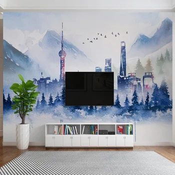  Bacal Moderne 3D Tapet Simplu Rezumat Cerneală Clădire Art Personalitate Camera de zi Dormitor Fundal TV Papel De Parede 3 D