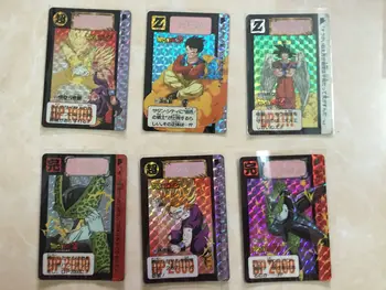  BANDAI Dragon Ball Original, Autentic Bomba 15 Flash Card Set Complet de 6 Clipește Xv-Bombă Son Gohan Celule Rare de Colectie Carte