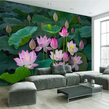  beibehang Foto Personalizat Tapet Mural Autocolant Clasic Lotus Lotus Pond Noul Stil Chinezesc Living TV de Perete papel de parede