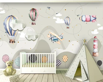  Beibehang papel de parede Personalizat, modern, nou, dormitor, living desene animate cu balonul cu aer cald tapet de fundal de avion