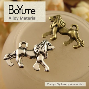  BoYuTe (100 Piese/Lot) 19*21MM Bronz Antic Argint Placat cu Aliaj de Zinc Leu Pandantiv Farmecele pentru a Face Bijuterii Concluziile