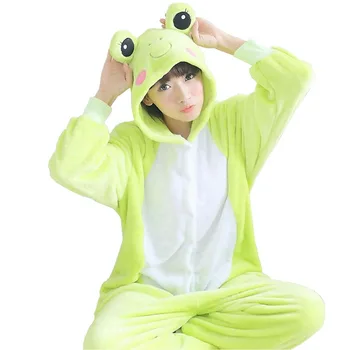  Broasca Verde Set Pijama Femei Barbati Unisex Animal Adult Pijama De Flanel Scutec Cosplay Sleepwear Hanorac Halloween Costume De Vacanță