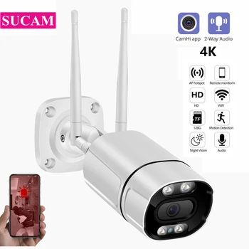  CAMHI 4K Wireless Home Security Camera Bullet de Exterior 3.6 mm Omului de Detectie Supraveghere Video WIFI Camera CCTV Audio cu Două căi
