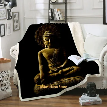  Cap de Buddha meditând model Pătură 3D de Imprimare cap de Buddha Pătură, lenjerie de Pat Textile de Casa Pătură de Călătorie Cadou