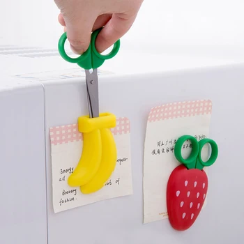  Capsuni Banane, Morcov Forma de Magnet de Frigider cu Mici Foarfeca Autocolant Decorativ din Oțel Inoxidabil de Artă Foarfeca Cadou pentru Copii