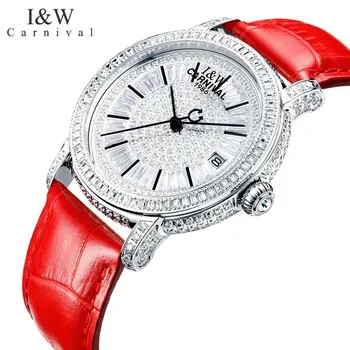  CARNAVAL Femei Brand de Lux Ceas Mecanic de Moda Doamnelor Impermeabil Cristal Safir Automată Ceasuri de mana Ceas Reloj Mujer