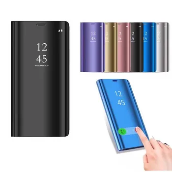  Caz Pentru Samsung Galaxy S9 Acoperirea Smart Flip vedere Fereastra de placare cu Oglinda Suport stativ Greu de Caz Pentru Galaxy S9 Plus caz kimTHmall