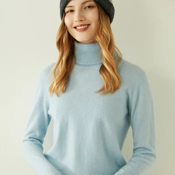  Cașmir/Lână Pulover de Moda pentru Femei Pulover 2021 Toamna/Iarna Rever Pulover tricotat de Bază Vrac Top Temperament All-Meci Bază