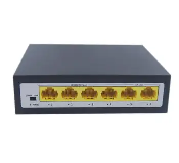  CCTV 100M 6 Port 4 Porturi POE 2 Porturi de UPLINK pentru camera IP POE Switch