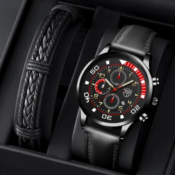  Ceasuri pentru Barbati 2022 Moda pentru Bărbați Negru Ceas de Lux de Afaceri Cuarț Ceas de mână pentru Bărbați Casual Piele Brățară relogio masculino