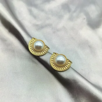 Cercel de perla Victorian Retro Vintage Placat cu Aur Cercei pentru Femei Moda Bijuterii Ureche Piercing-ul Cadou de Accesorii de Nunta