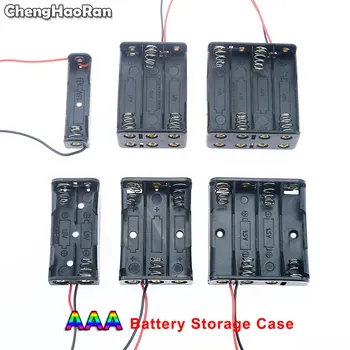  ChengHaoRan 1x 2x 3x 4x, 6x, 8x Baterie AAA Titularul Caz AAA Cutie de Depozitare Cablu Duce Plastic ABS Negru LR3 HR3 Baterie Container