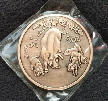  Chineză Colecții Rare de porc statuie monede Comemorative