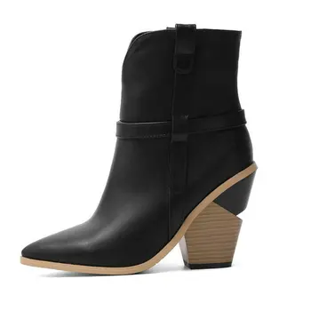  Cizme Femei, Cizme Glezna Cu Toc Înalt Pantofi Casual Femeie Euro Stil Platforma Cizme Scurte De Mari Dimensiuni 41 42 43
