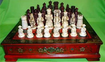  Colecție Vintage 32 de șah set cu masuta de Cafea din lemn de transport Gratuit