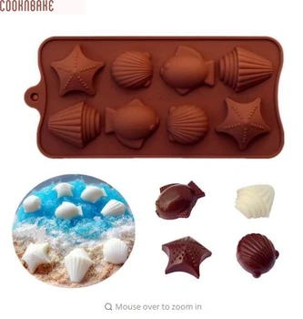  COOKNBAKE DIY Silicon Bakeware Mucegai Sea Shell Pește Copt Tort Mucegai Ciocolată Manual Cub de Gheata DIY Mucegai SICM-008-11