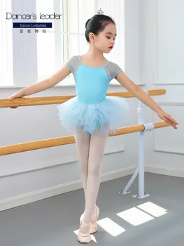  Copii de Balet de Vară cu Mânecă Scurtă Gimnastica Haine Gimnastica Tricou Fete care fac Balet de Performanță Haine