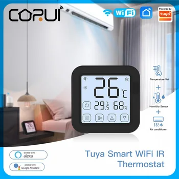  CoRui Tuya WiFi IR Senzor Termostat LCD Touch Screen Buton de la Distanță Temperatura Umiditate Calendarul Controler Pentru Google Acasa Alexa