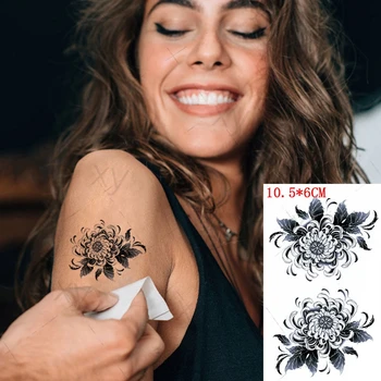  Crizantema Ukiyo Impermeabil Tatuaj Temporar Autocolant Design Tatuaje False Flash Tatuaje Piept, Gât Body Art pentru Femei Fata de Barbati