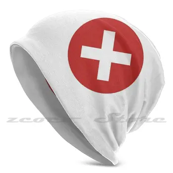  Cruce Într-Un Cerc Tricot Pălărie Moale, Elastic Personalizat Model Prezent Cap De Cruce Roșie Nr. De Intrare Cruce Într-Un Cerc