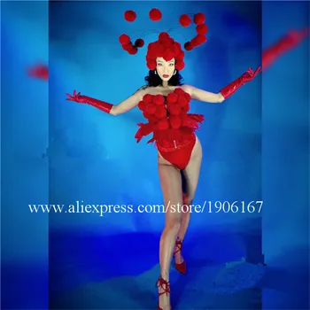  Crăciun DJ Cântăreț Dansator de Performanță Arată Poartă Rochie de Petrecere, Club de noapte, Costume de Cap Bucată Salopeta Sexy Costume de Bal