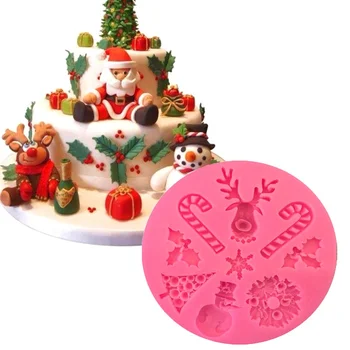  Crăciun Serie de Silicon Mucegai Bucătărie Instrumente de Copt Ciocolata Mucegai DIY Copt Tort de Decorare de Crăciun Elan Cadou Mucegai Silicon