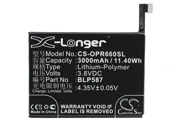  CS 3000mAh / 11.40 Wh baterie pentru OPPO R6607, U3 BLP585