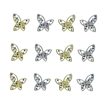  curcubeu colorat fata de femei bijuterii drăguț minunat animal de design cz fluture cercel