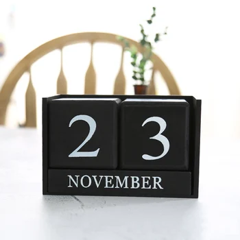  De epocă din Lemn Perpetual Calendar de Birou Bloc Planificator Permanent Desktop Organizator Agenda DIY