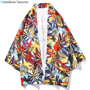  De sex masculin jachete frunze de Plaja Stil Kimono Bărbați Sacou de Vară 2020 noua Moda Streetwear Tineresc Vitalify haine Hip Hop