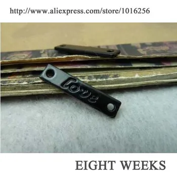  De Zinc din aliaj pandantiv bijuterii accesorii diy manual material farmece de dragoste negru conectare 5 * 25 mm