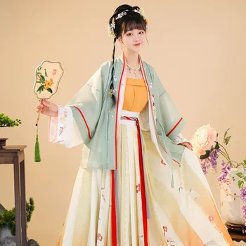  Dinastiei Song Hanfu De Sex Feminin Tradițională Chineză Rochie De Vara Îmbunătățit Vechi Costum Subțire Sling Zână Cosplay Coreeană Hanbok