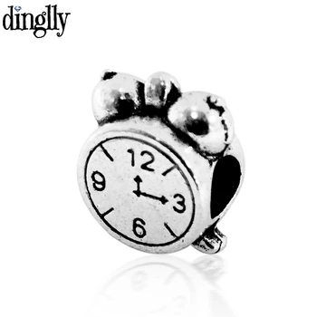  Dinglly 2 buc culoare ceas deșteptător Farmec Margele se Potrivesc Originale Brățară Colier Diy copii fată băiat de Bijuterii Cadou