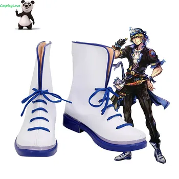  Dissidia Final Fantasy NT Locke Cole Pantofi Albi Cosplay Cizme Lungi din Piele Personalizat Pentru Halloween