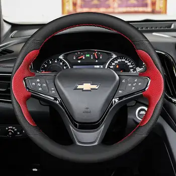  DIY de Mână cusatura neagra din Piele roșie Masina Capac Volan pentru Chevrolet Equinox 2017 2018 Malibu XL 2016 2017