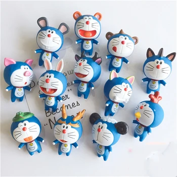  Doraemon Frigider Inserați Codul Magnetic De Suveniruri Desene Animate Magneți De Frigider Stereo 12 Zodiac Masina Cat Ding Dang Albastru De Grăsime