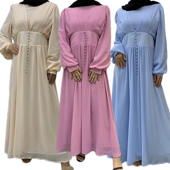  Dubai Abaya Femeile Musulmane Șifon Maxi Rochie Hijab Turcia Caftan Haine Islamice Ramadan Abayas Caftan Partid Rochie Jilbab-Ul Halat